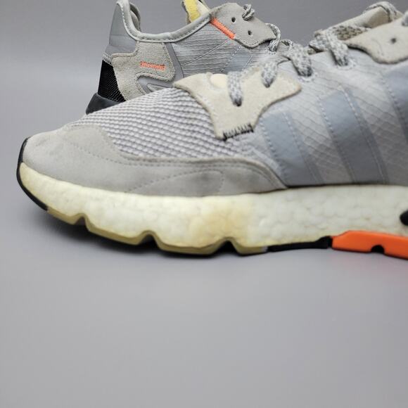 Adidas Boost Mens Nite Jogger Sneakers Sz 11.5 Grey Orange Flight Club Exclusive - Picture 5 of 12